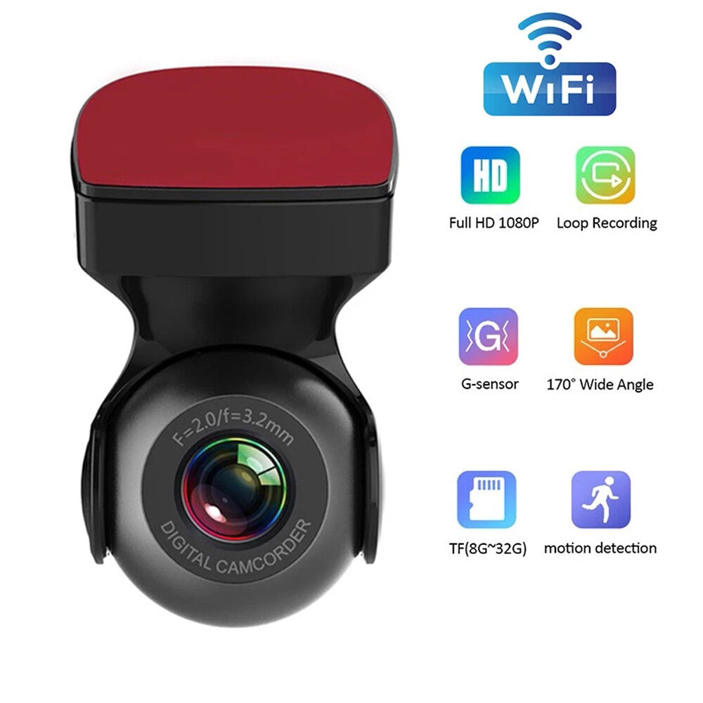 170° Wifi Dash Cam Recorder Car Camera HD 1080P Car DVR Vehicle Video G-Sensor