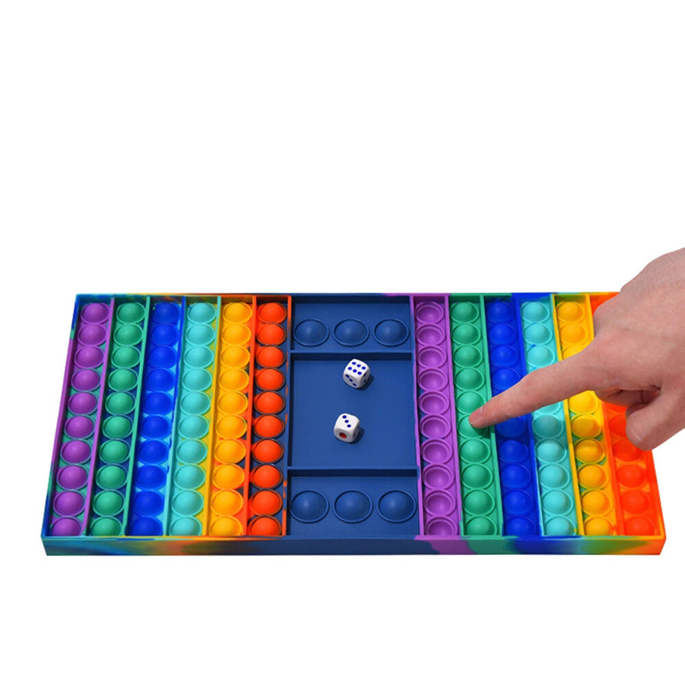 Rainbow Chess Board Toy Big Size Fidget Dice Pop Push It Bubble Sensory Games US