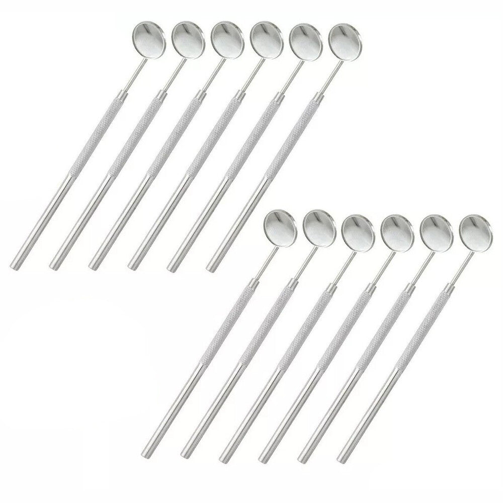 12 PCS Dental Mouth Mirror #5 W/Handle Stainless German Grade Dental Instruments