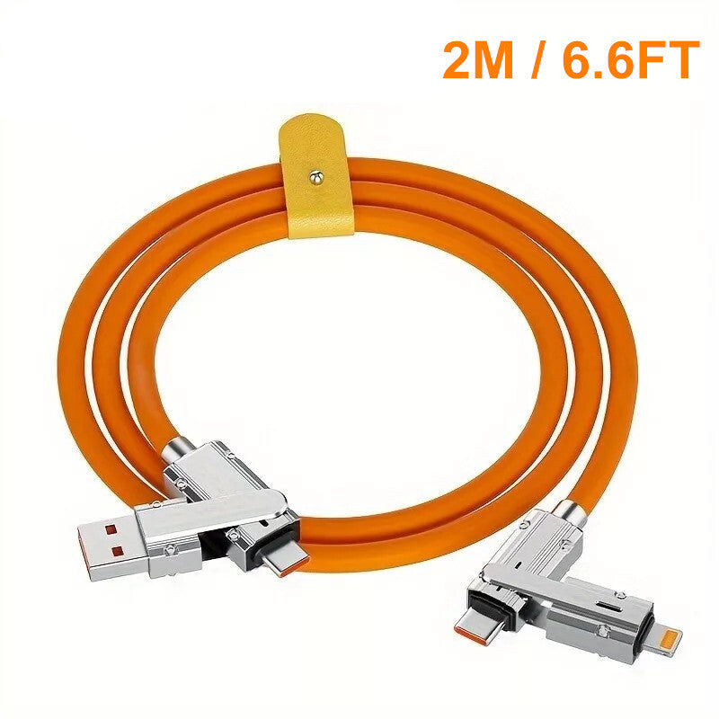 4-In-1 120W Super Fast Charging Cable Charger Data Cord Usb-C for Iphone Android