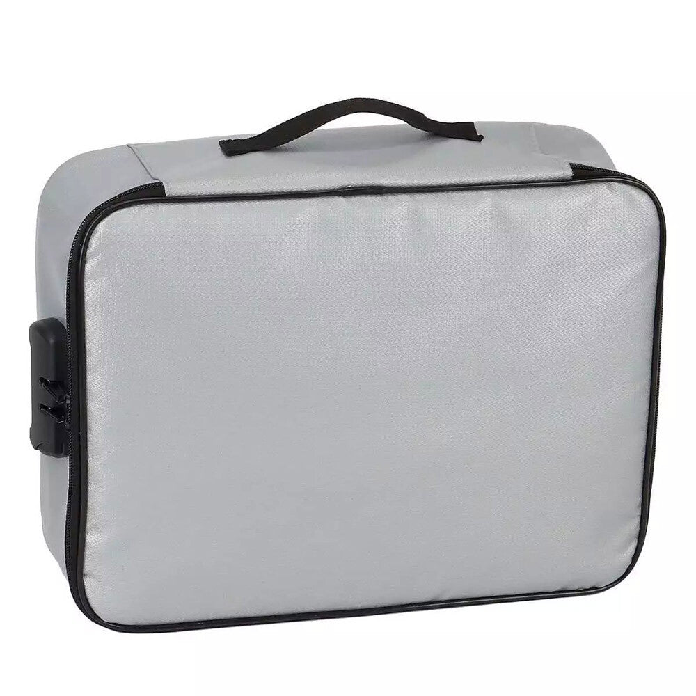 Fireproof Document Box with Lock File Storage Organizer Box Waterproof Safe Bag
