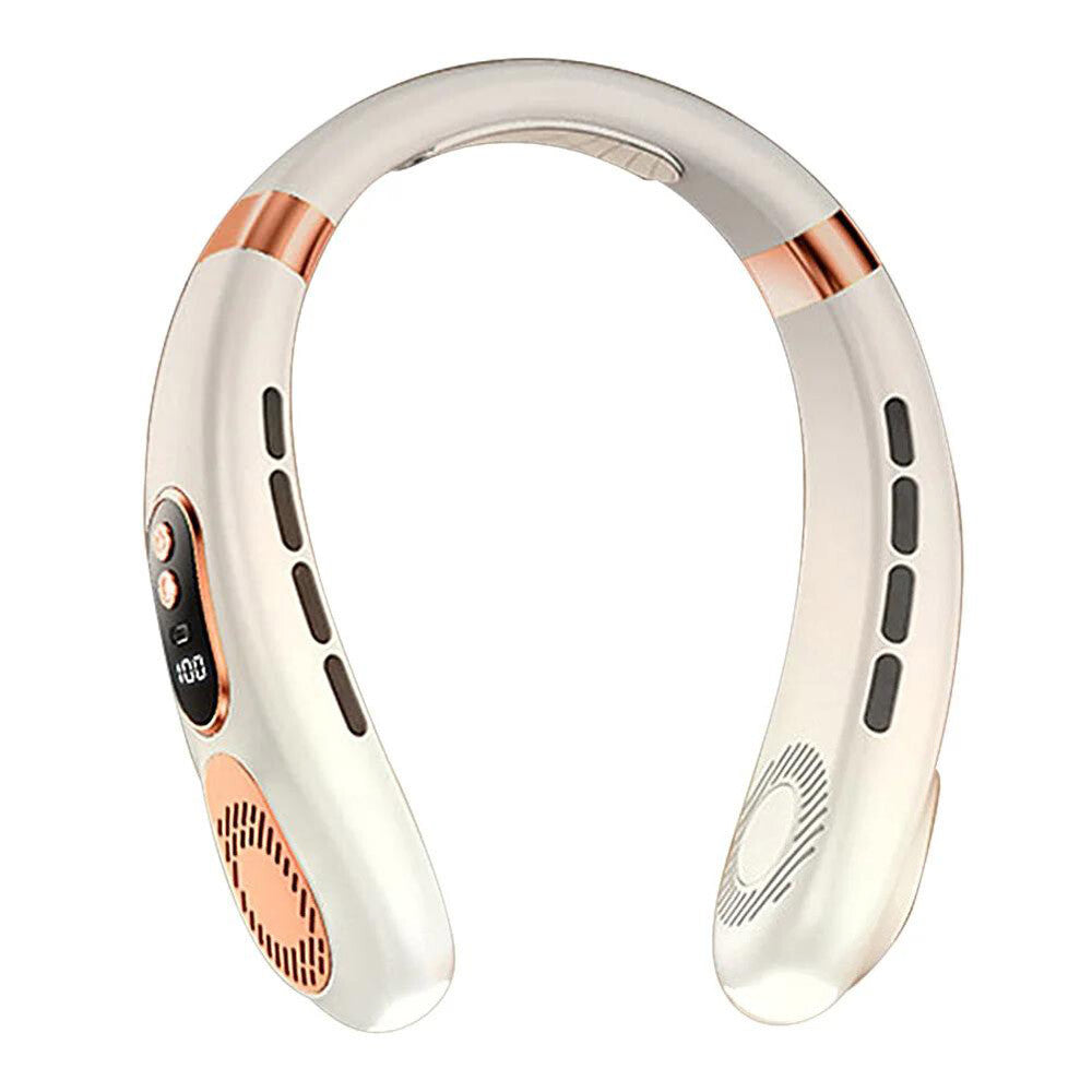 5-Speed Portable Hanging Neck Fan USB Rechargeable Bladeless W/ Cold Plate USA