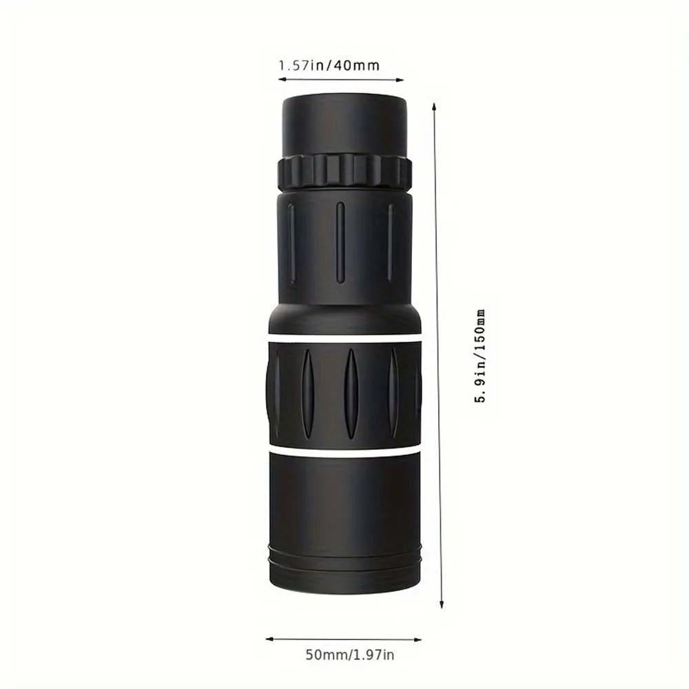 16X52 Dual Focus Monocular Zoom Rubber Armored Telescope for Hunting / Camping