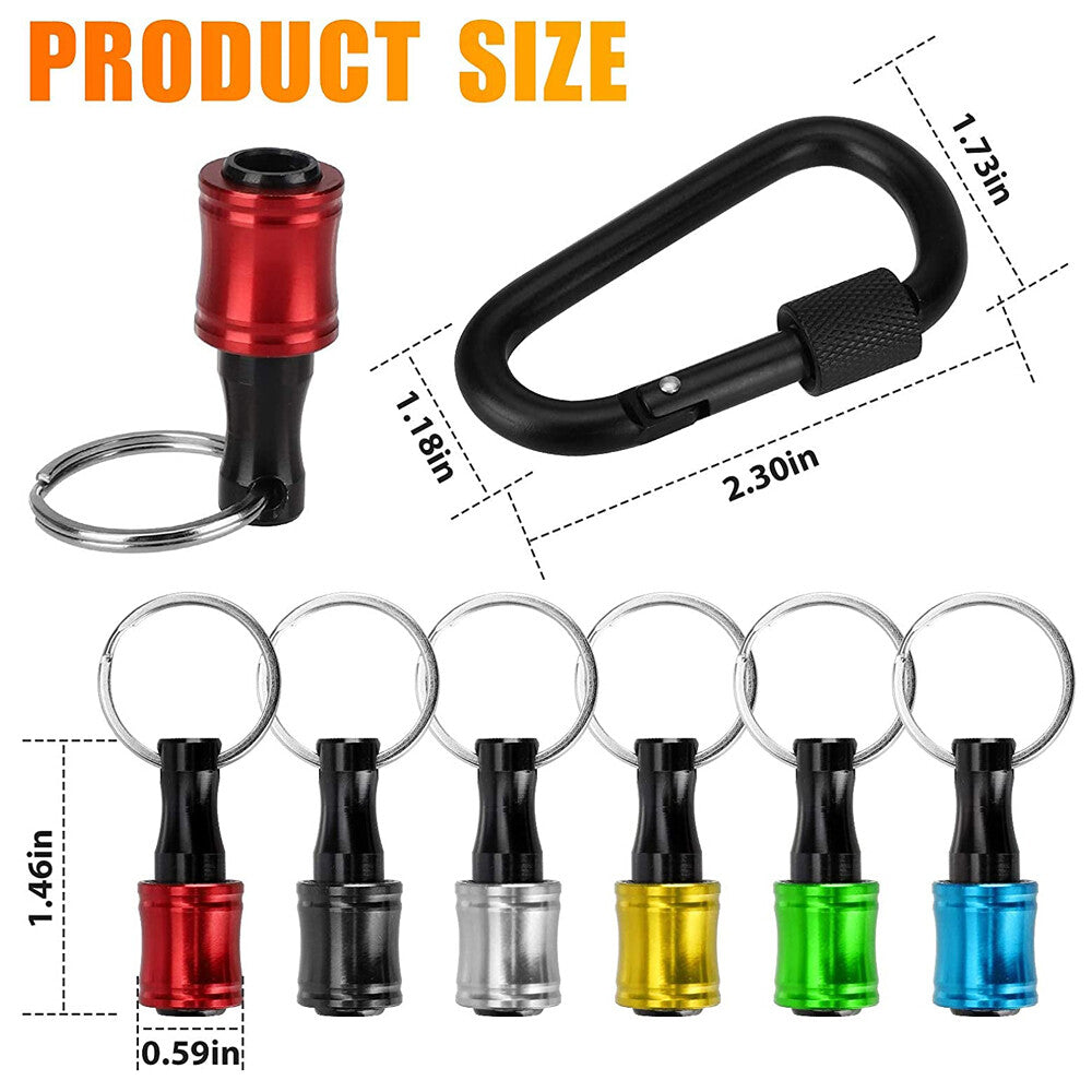 12PCS Keychain 1/4" Hex Shank Quick Release Screwdriver Drill Bit Holder Bit Set