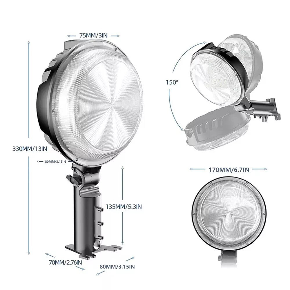 150W Flood Light LED Barn Yard Street Waterproof Outdoor Security Dusk to Dawn