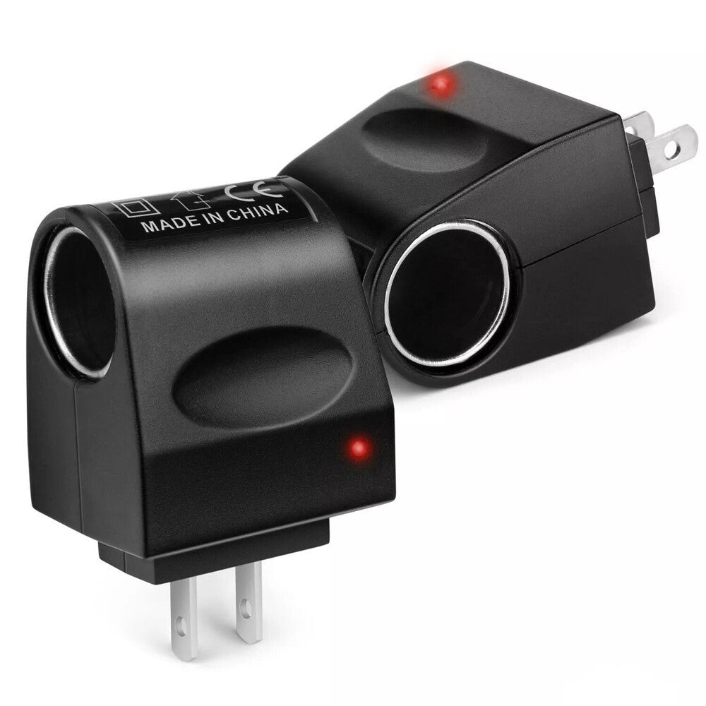 2PCS 100-240V AC to 12V DC Car Cigarette Lighter Socket Power Adapter Converter