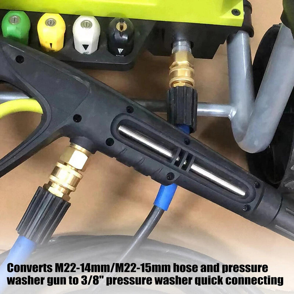 4PCS Pressure Washer Adapter Set Quick Disconnect Kit M22 Swivel 3/8'' Connects
