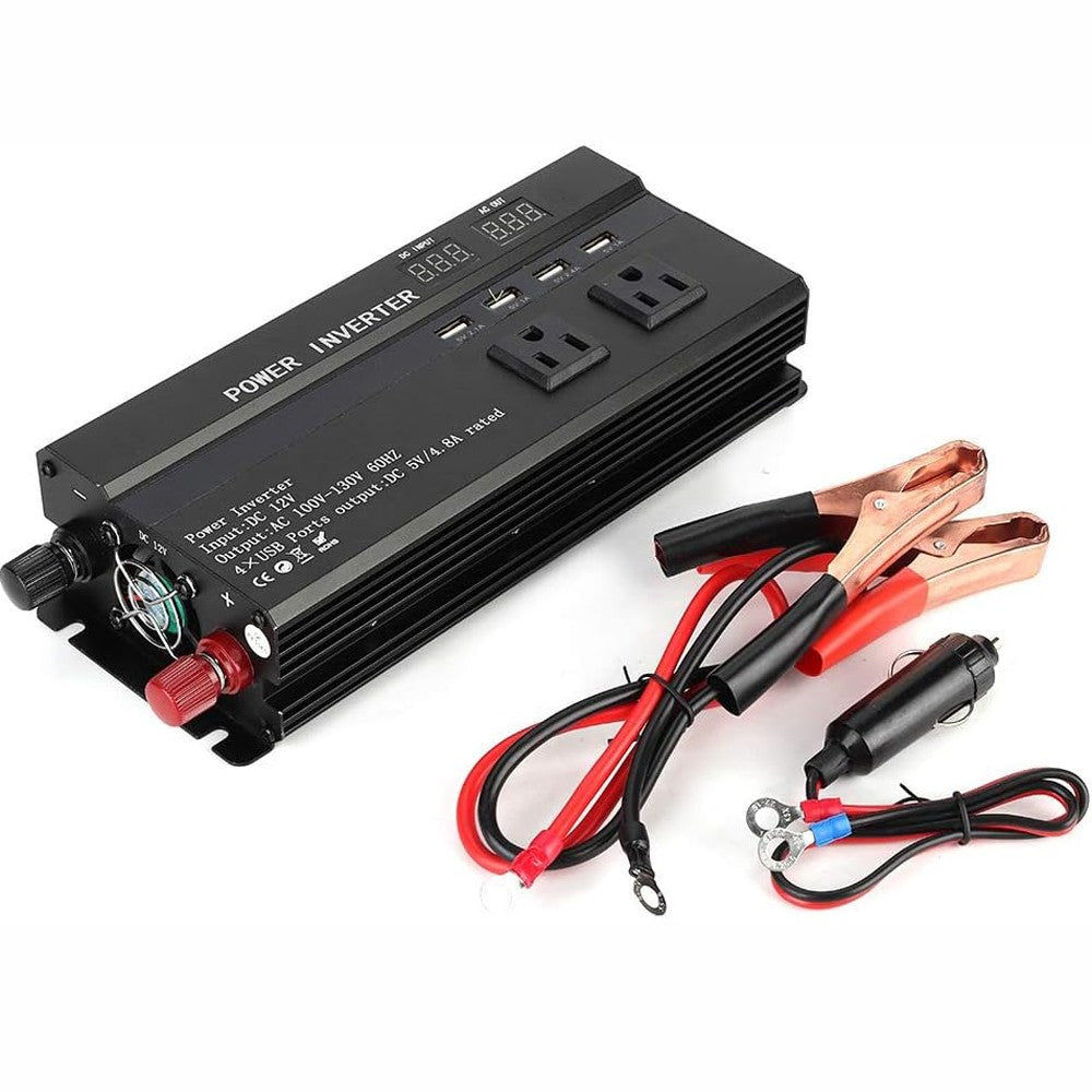 6000W Solar Converter Car Power Inverter DC 12V to AC 110V LCD Sine Wave Home RV