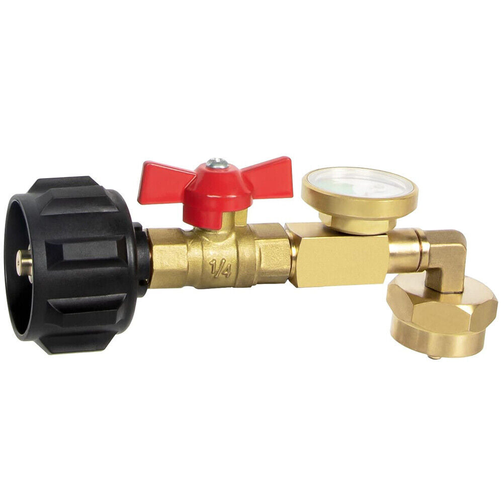 1Lb to 20Lb Tank Propane Refill Adapter with Gauge and On-Off Control Valve US
