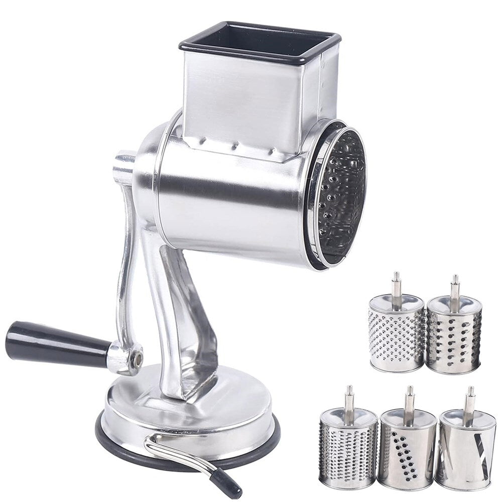 Stainless Steel Rotary Cheese Grater Hand Drum Slicer Crank Vegetable Chopper US