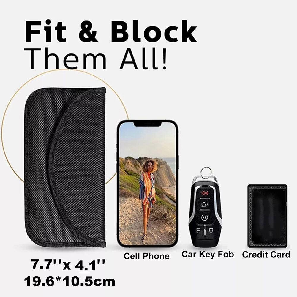 4 Pack Faraday Bag Cell Phone Wallet Blocker Radiation Signal Shielding Case US