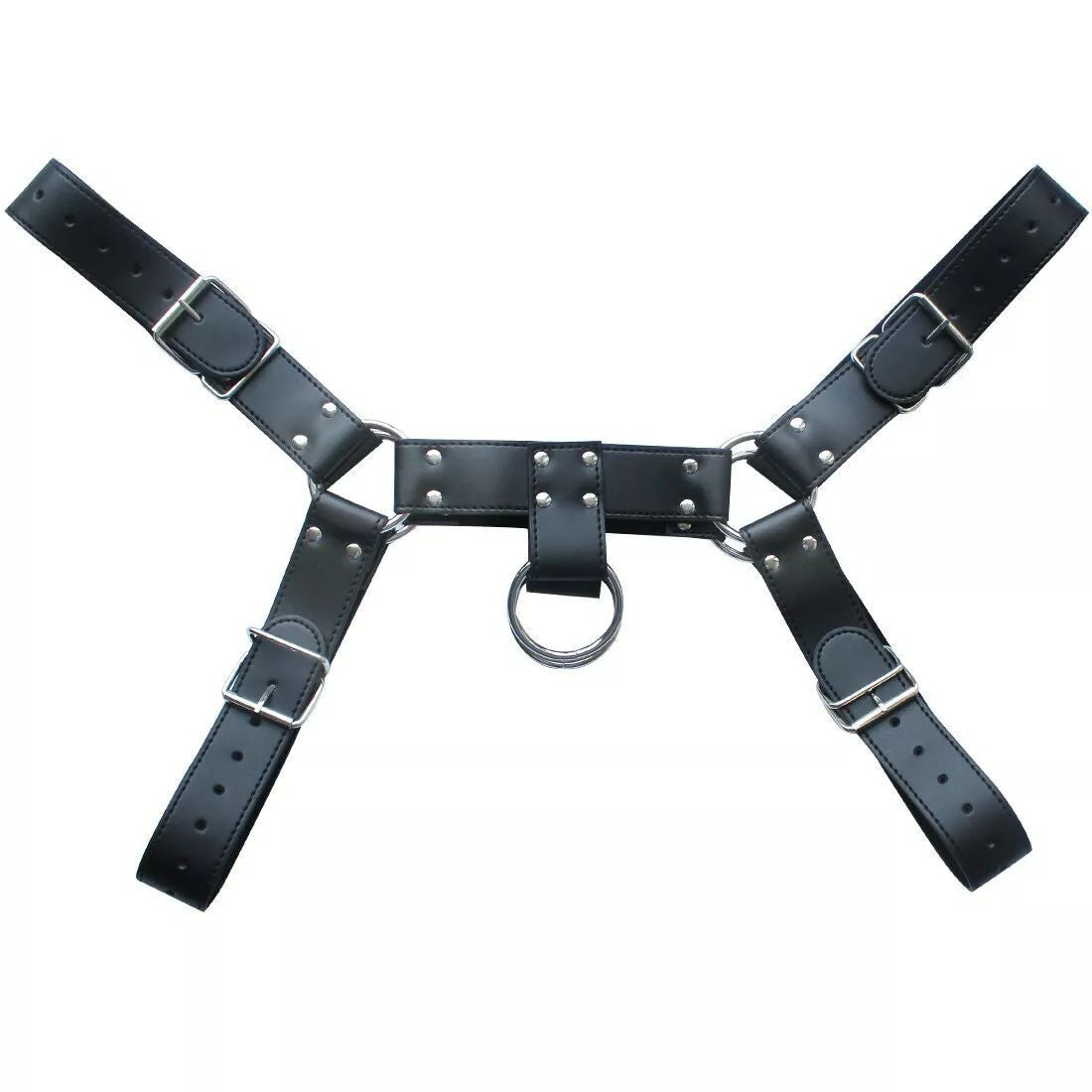 Men Adjustable PU Leather Body Chest Harness Belt Shoulder Elastic Buckle Strap