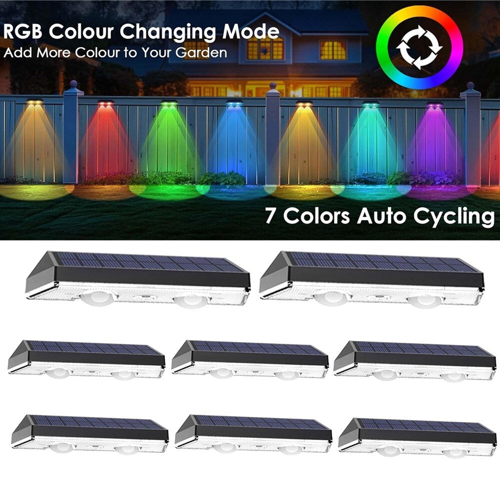 2X Garden Decor Lamp LED Solar Power Fence Lights Deck Wall Stair Step Outdoor