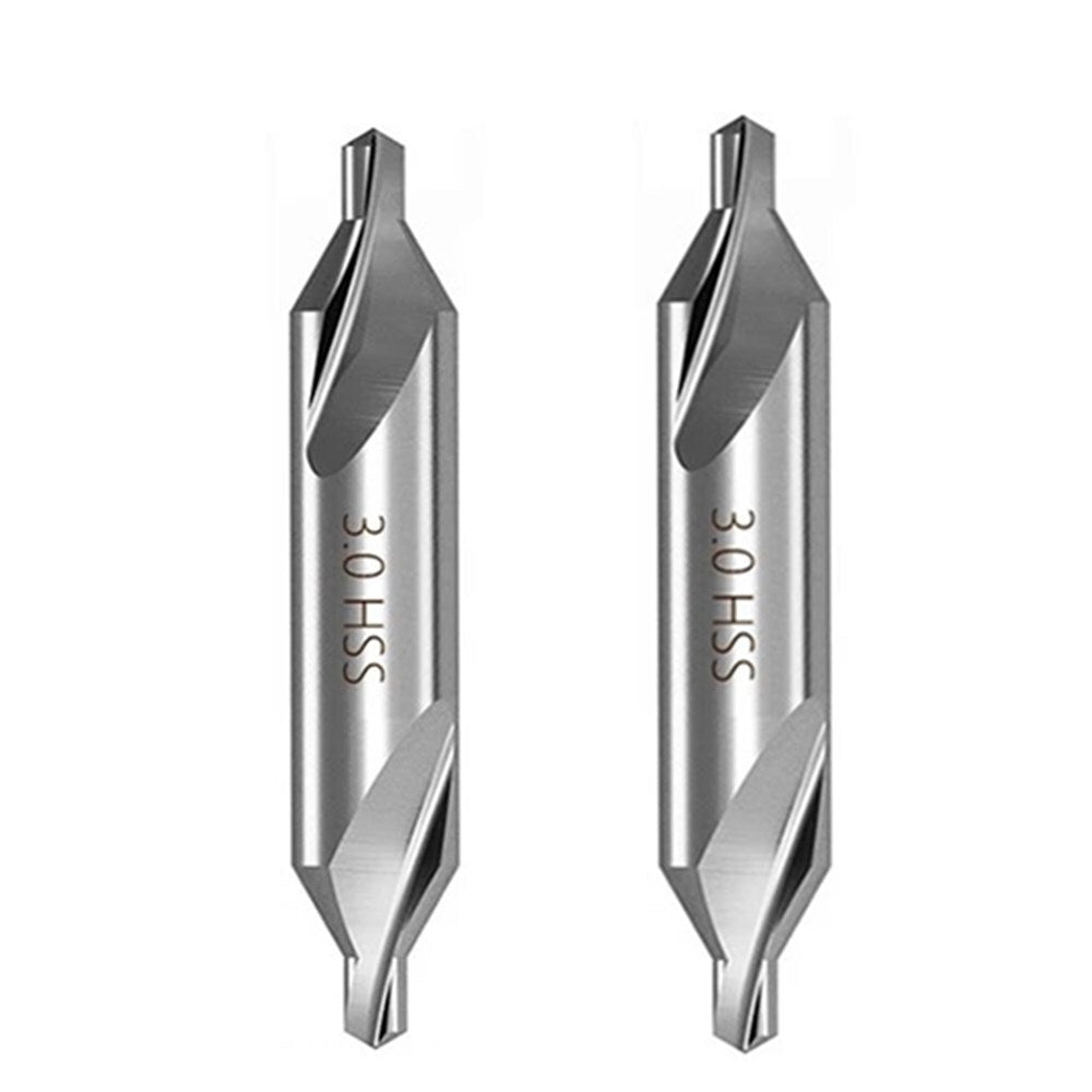 2X Center Drill 60° A-Type High Speed Steel Center Spotting Punch 3.0X7.7X55Mm