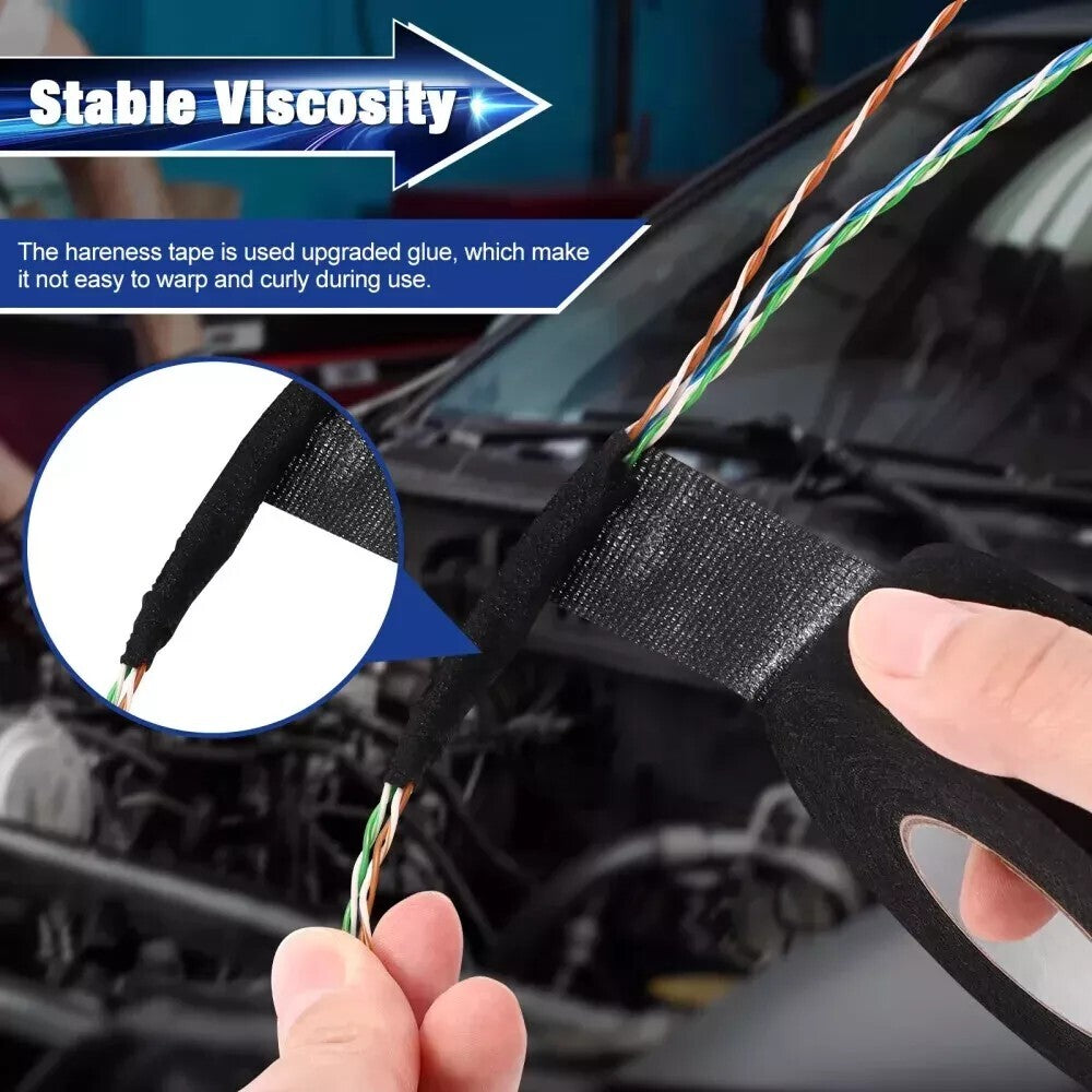 8 Rolls Cloth Tape Wire Electrical Wiring Harness Car Auto SUV Truck 19Mmx15M US