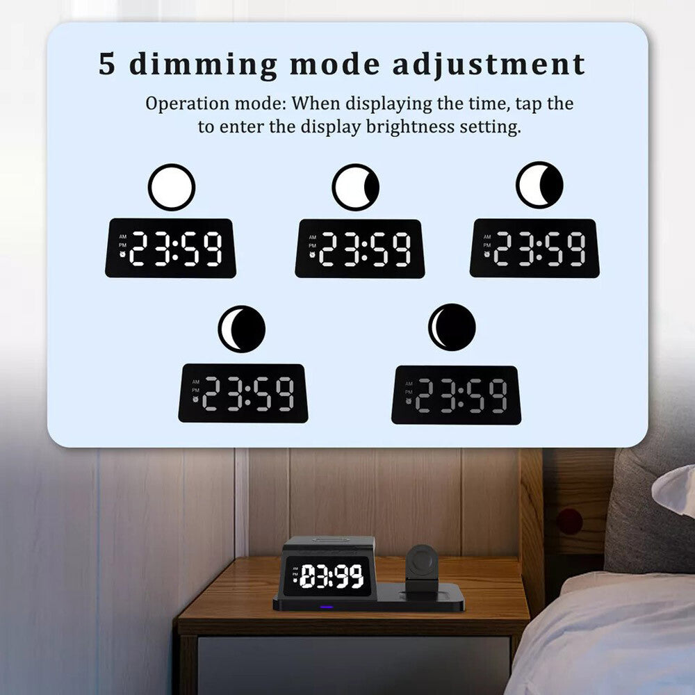 4In1 Fast Wireless Charger Station Dock for Apple Watch Iphone 15 14 13 Pro Max