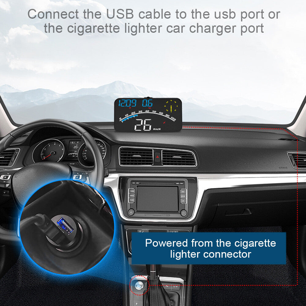 Universal HUD GPS Head up Display Speedometer Odometer Car Digital Speed HD US