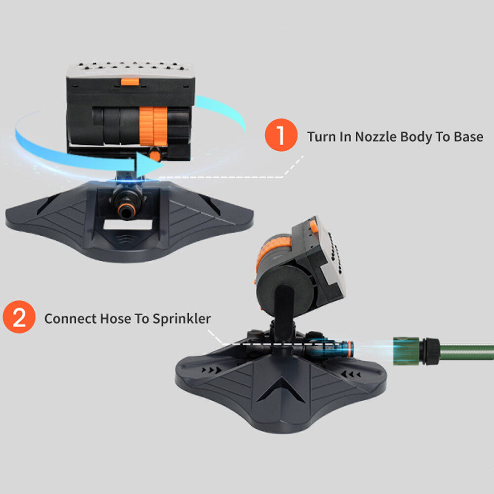 Mini Turbo Oscillating Sprinkler Garden Sprinkler with Large Base Adjustable US