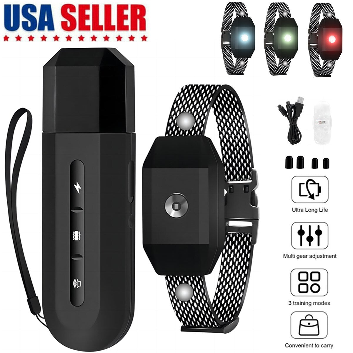 3000 FT Remote Dog Shock Training Collar Rechargeable Waterproof LCD Pet Trainer