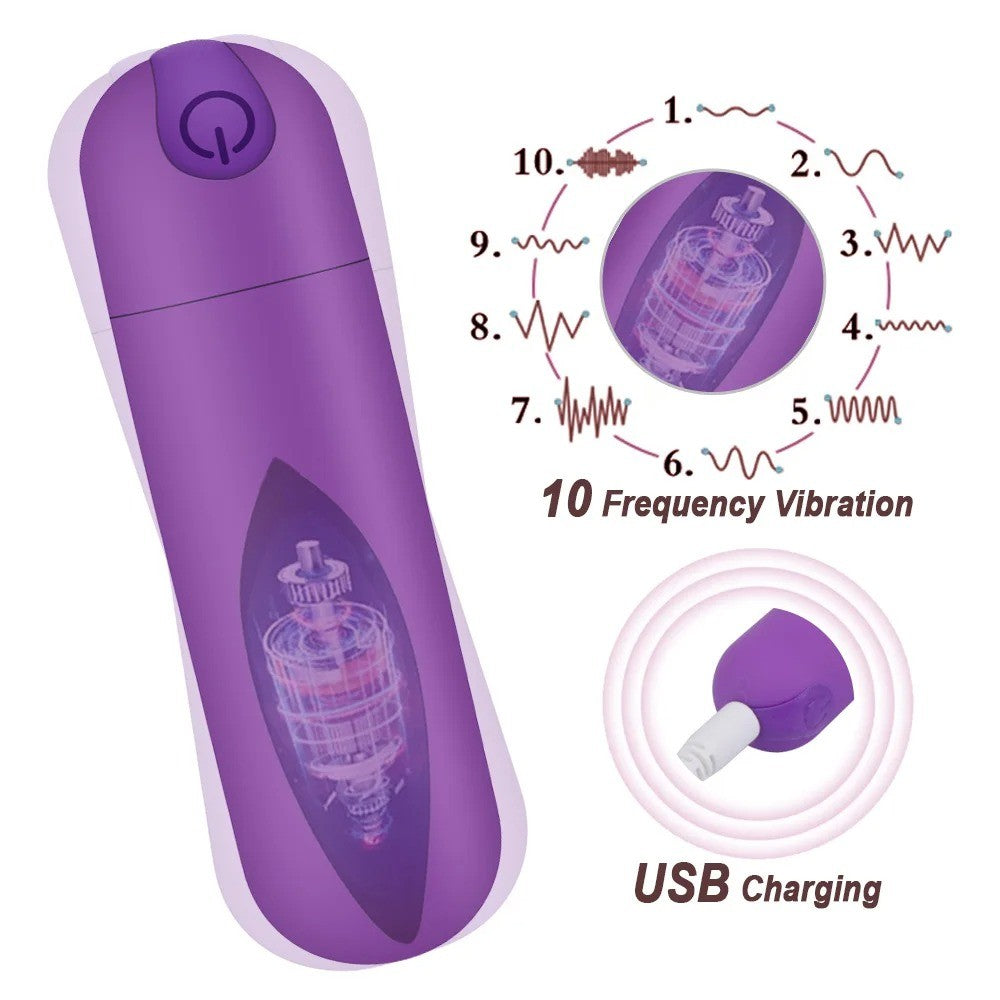 Women Mini Powerful Bullet Shape 10 Speed Personal Vibrating Neck Body Massage