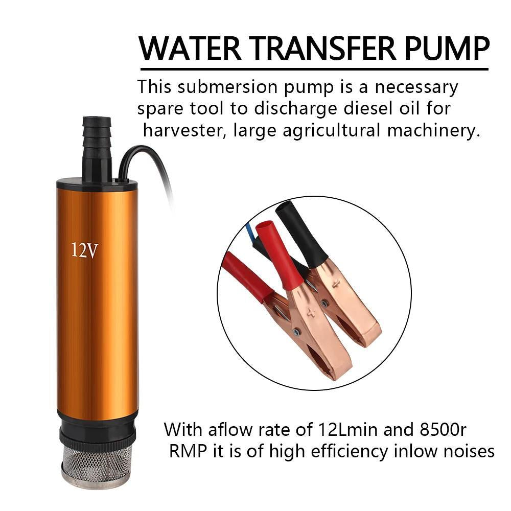12V Mini Refueling Submersible Diesel Electric Fuel Water Oil Transfer Drum Pump