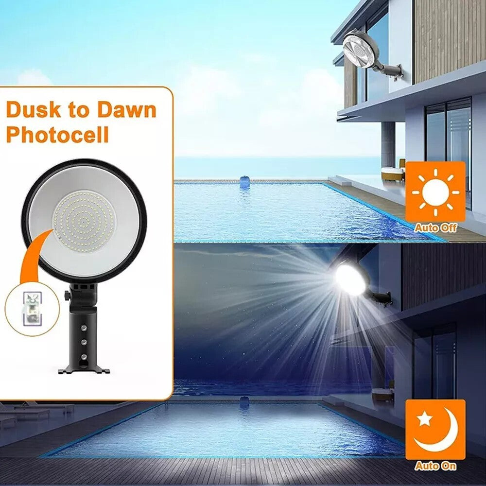 150W Flood Light LED Barn Yard Street Waterproof Outdoor Security Dusk to Dawn
