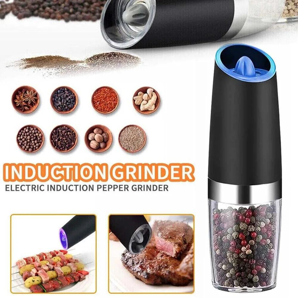 Automatic Blue LED Gravity Electric Salt Pepper Grinder Mill Shakers Adjustable