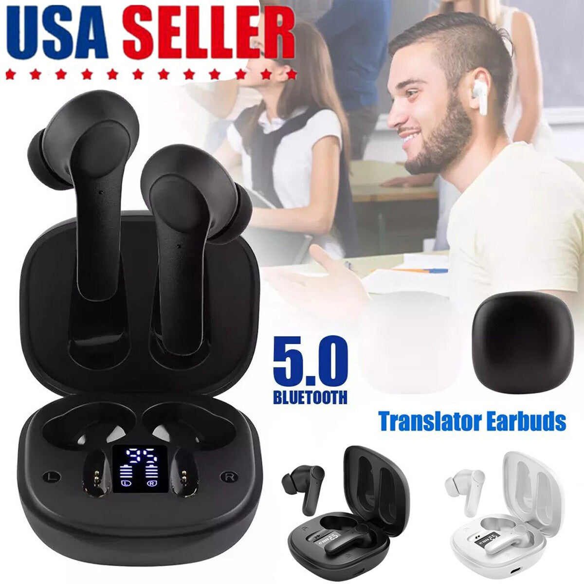 Translator Earbuds 144 Languages Real Time Online Offline Translation Earphones