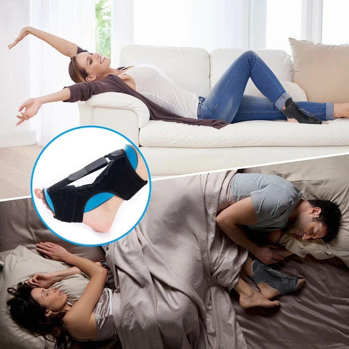 Plantar Fasciitis Night Splint Adjustable Foot Drop Ankle Brace Support Toe Pain