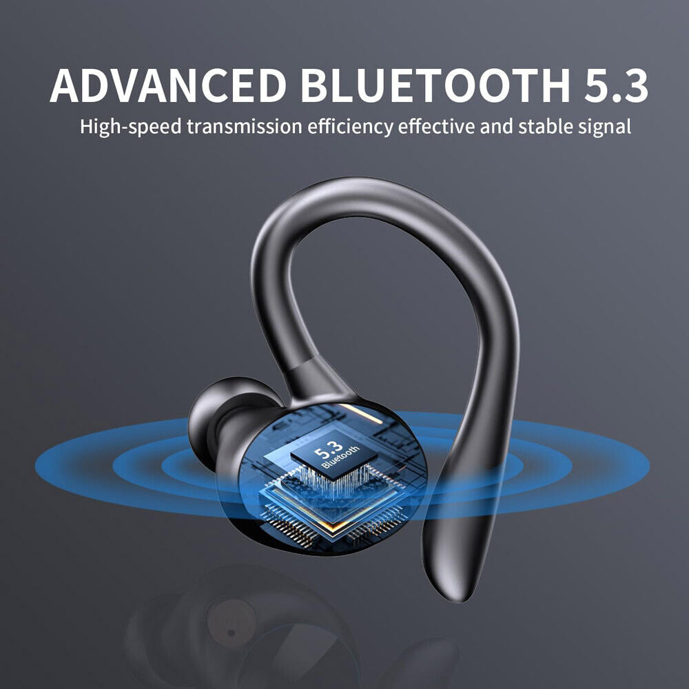 Ear Hook Headphones True Wireless Earbuds Bluetooth 5.3 Waterproof Earphones US