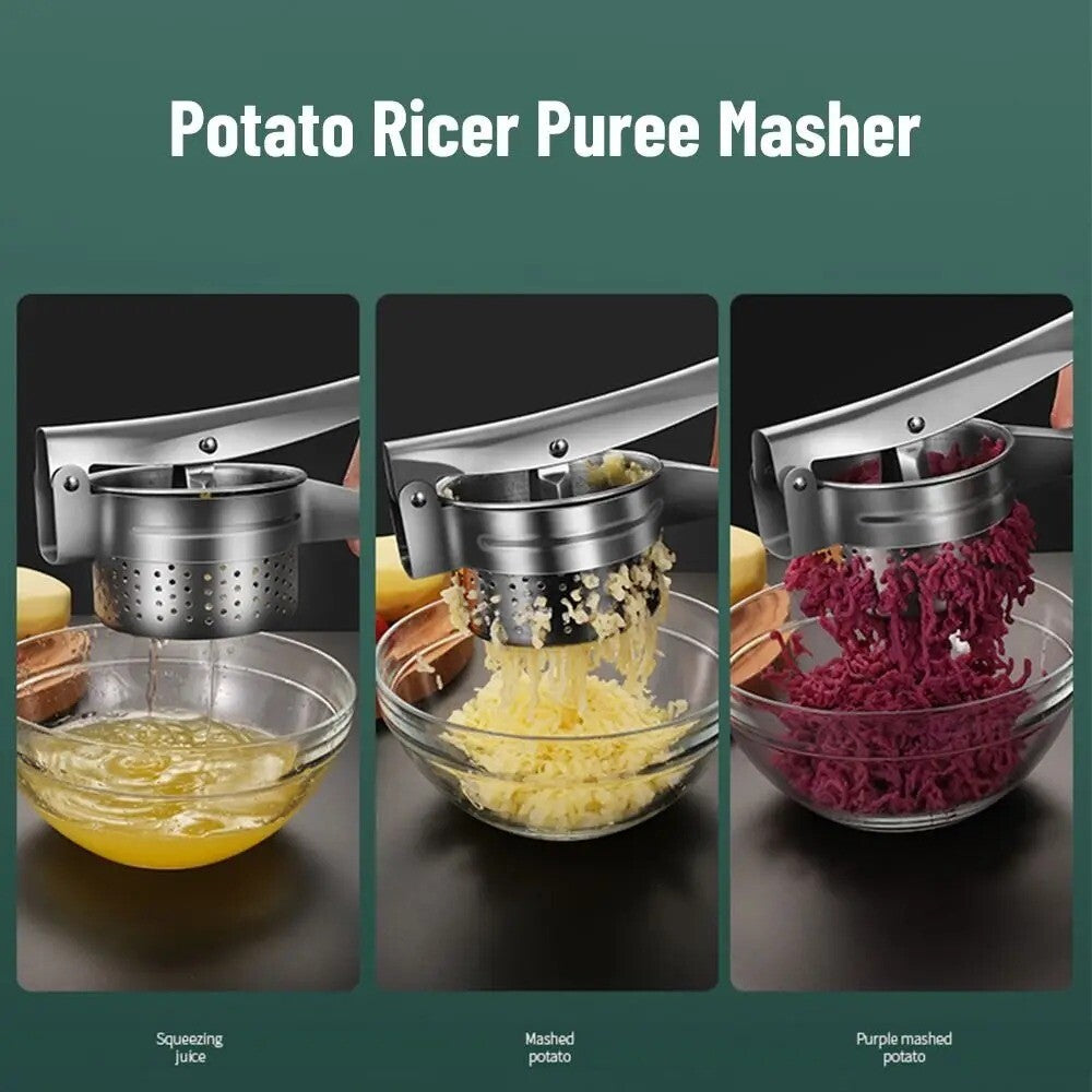 Stainless Steel Potato Masher Press Ricer No Lumps Large Heavy Vegetables Tool