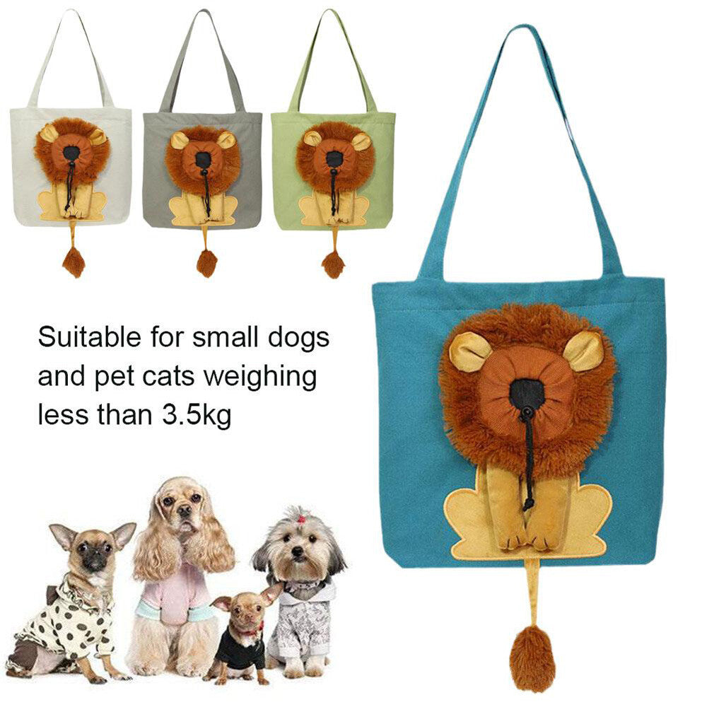 Lion Shaped Shoulder Bag Pet Puppy Dog Cat Carry Bag Travel Tote Shopping Bag US