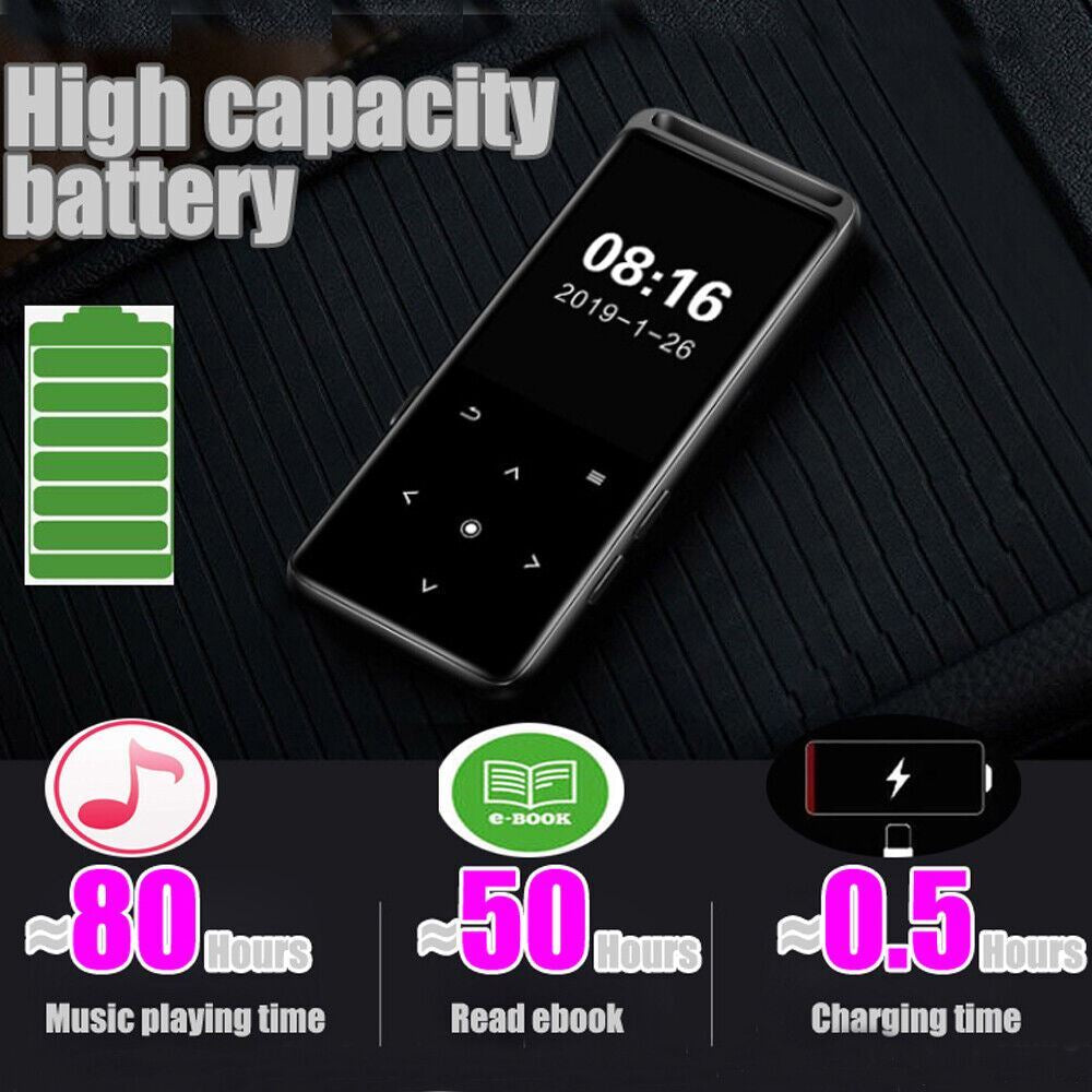 Bluetooth 5.0 MP3 Player Hifi Lossless Sound FM Radio Music Voice Recorder USA