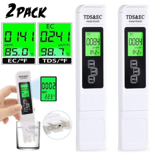0-9990Ppm 2PC TDS Meter Digital Tester Water Quality Testing Kits Drinking Water