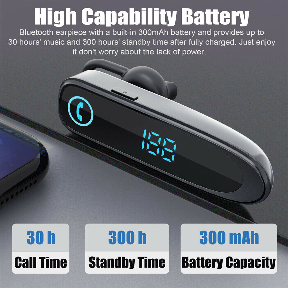 Bluetooth 5.0 Earpiece Noise Cancelling Headphone Driving Trucker in Ear Headset