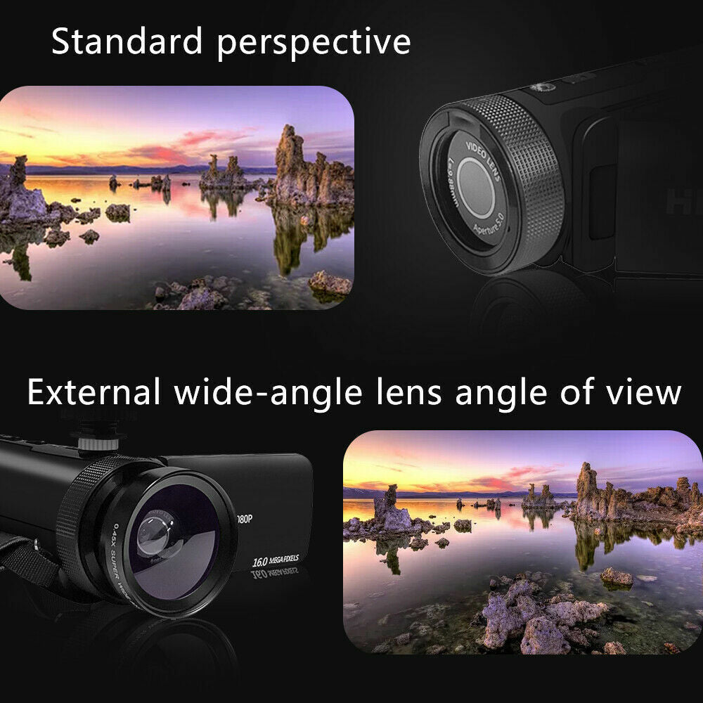 HD 1080P Digital Video Camera Camcorder Youtube Vlogging Recorder W/Microphone