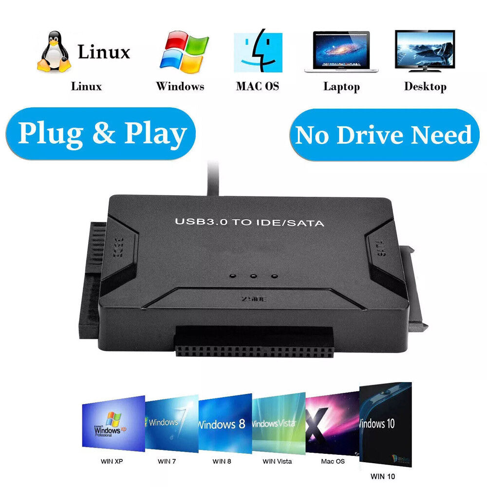 USB 3.0 to IDE/SATA Converter Adapter Kit for 2.5"/3.5" SATA/IDE/SSD Hard Drive