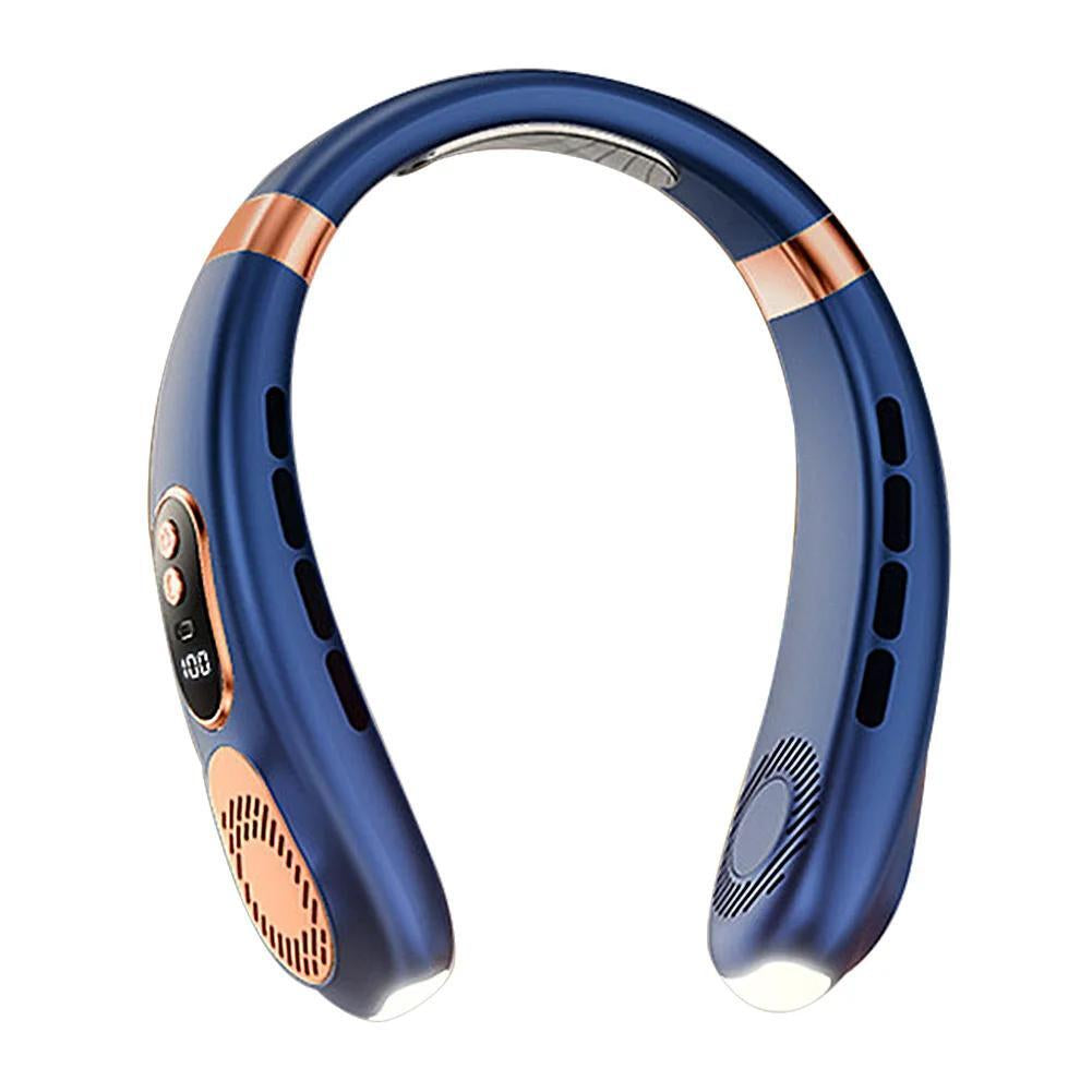 5-Speed Portable Hanging Neck Fan USB Rechargeable Bladeless W/ Cold Plate USA