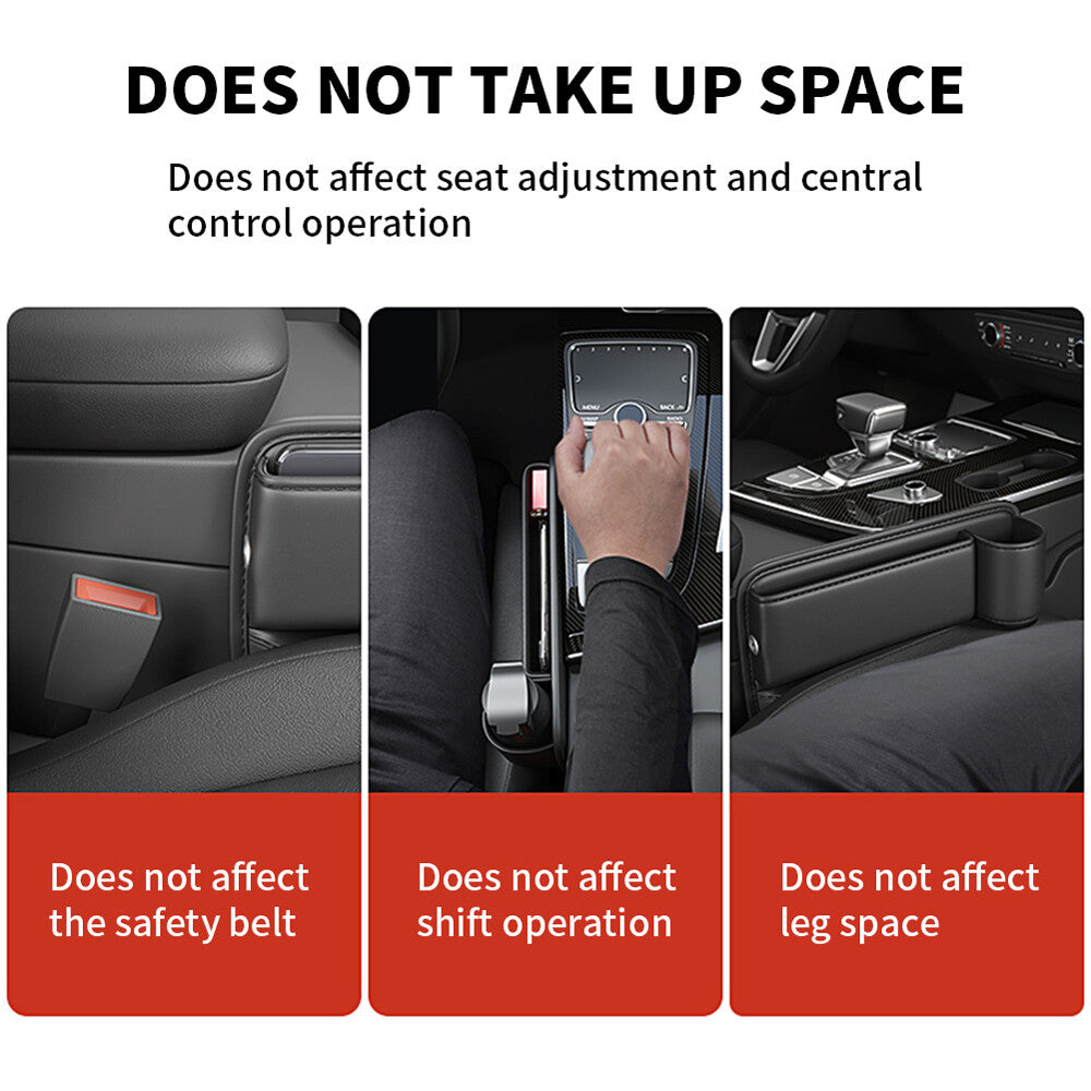 Left Side Car Accessories Seat Gap Filler Phone Holder Storage Box Organizer Bag