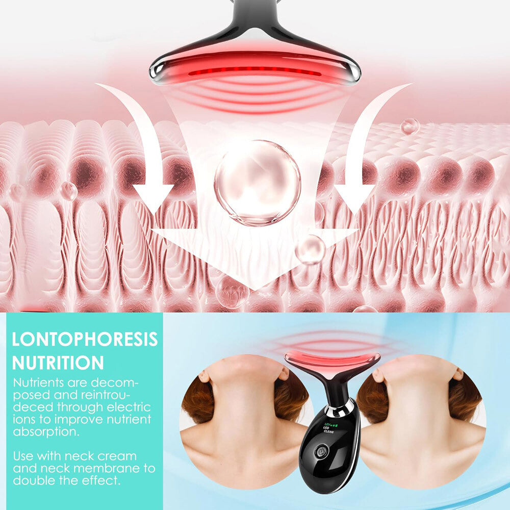 Neck Face Lifting Massager Skin Tighten Device LED anti Wrinkle Double Chin US