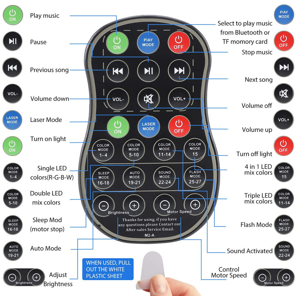Galaxy Projector Starry Sky Night Light Ocean Star Party Speaker LED Lamp Remote