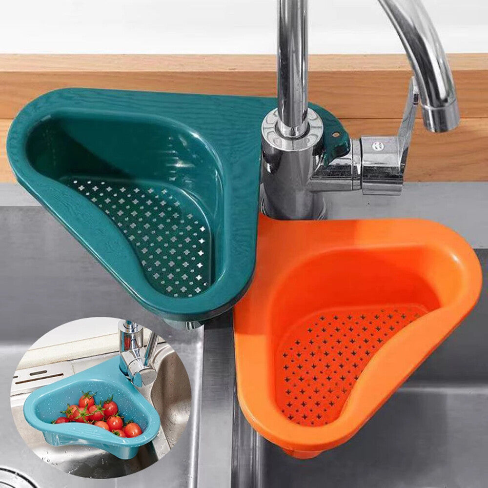 2 PCS Kitchen Sink Rack Strainer Basket Filter Swan-Shaped Drain ORANGE+GREEN US