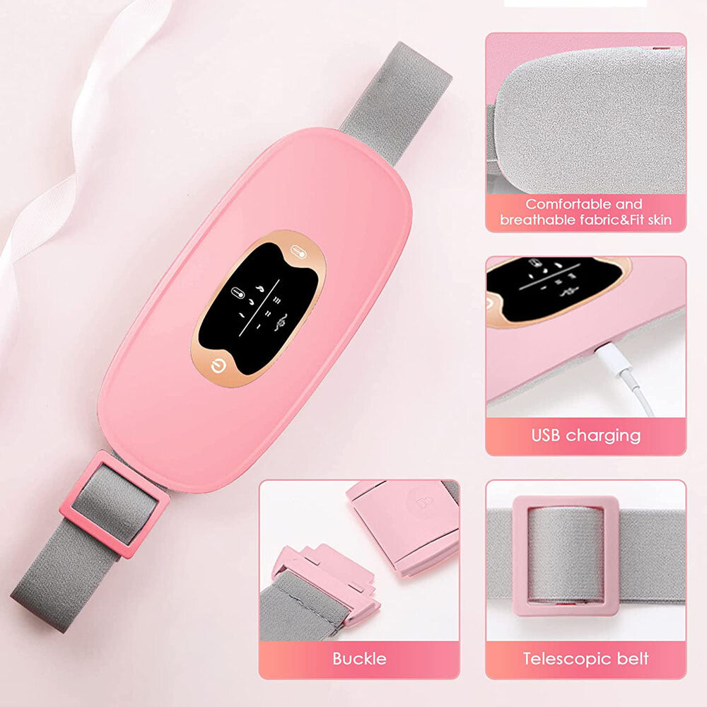 Electric Heating Menstrual Vibration Pad Belt for Period Pain Relief Cramps US