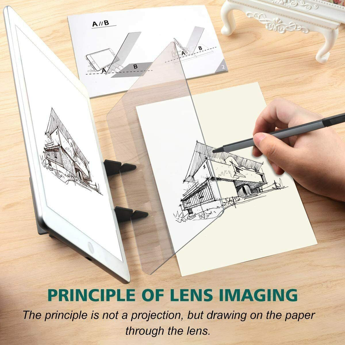 9'' Sketch Pad Tracing Drawing Board Optical Projector Art Painting Reflection