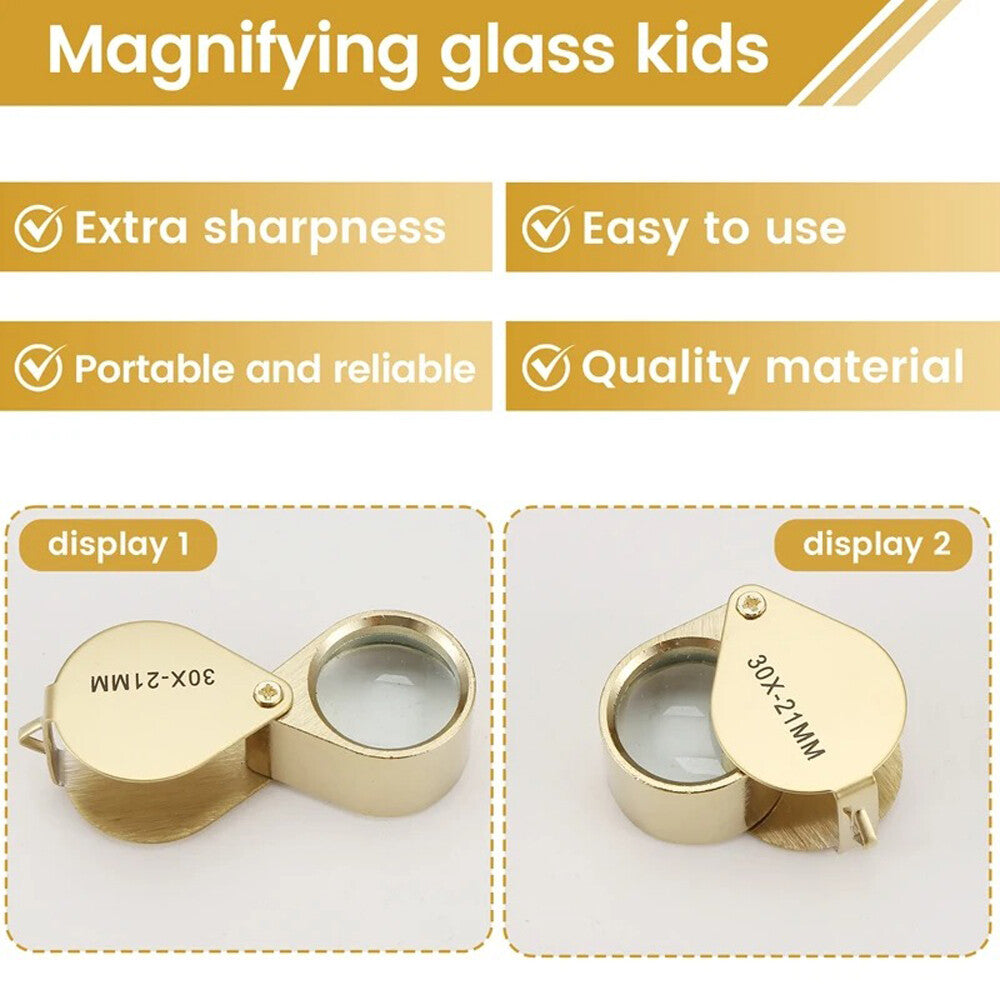 30X Jewelers Loupe Magnifier Inspection Coin Loop Magnifying Glass Eye Pocket