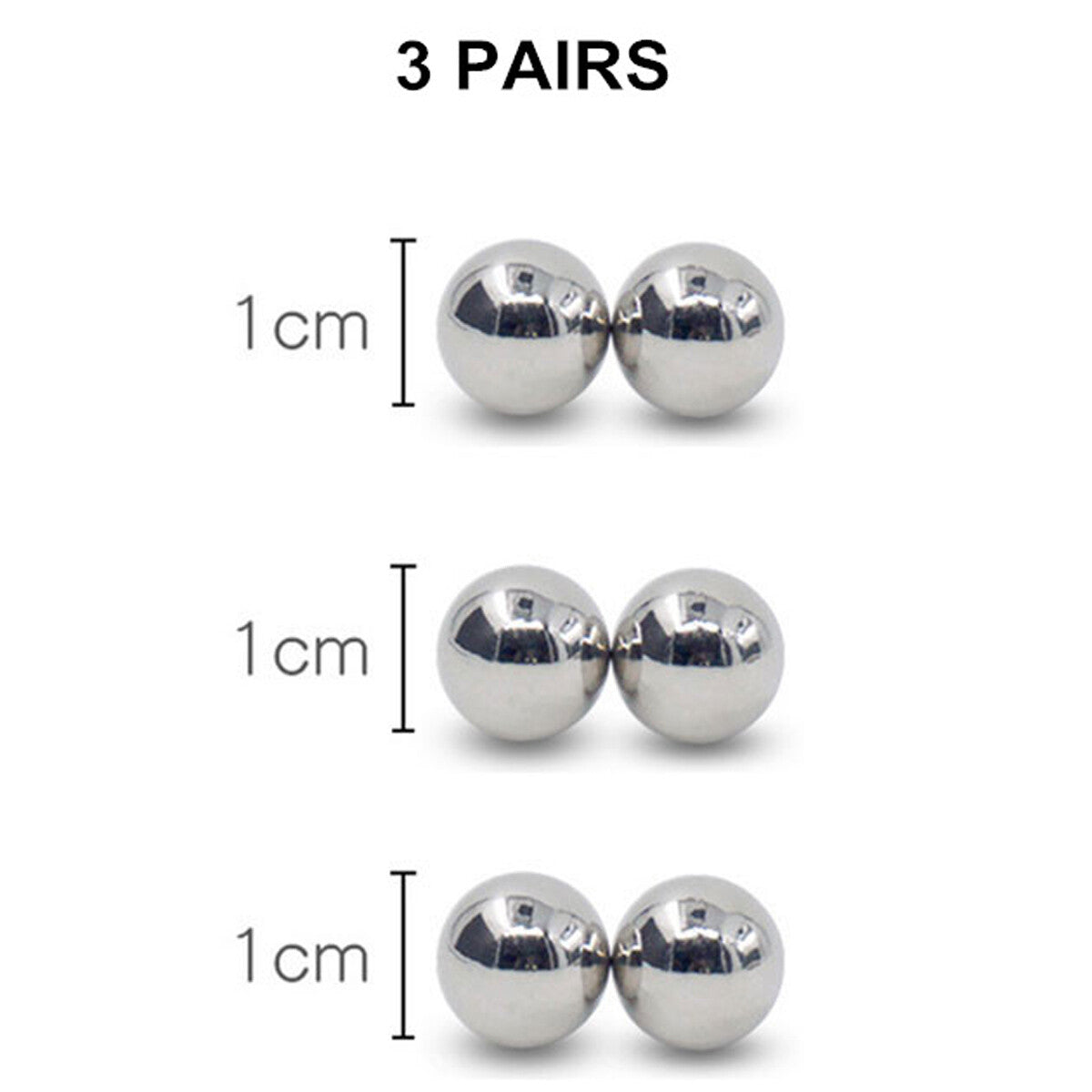 Clitoris Labia Nipple Clamps Bondage Fetish BDSM Powerful Magnetic Orbs Pair Set