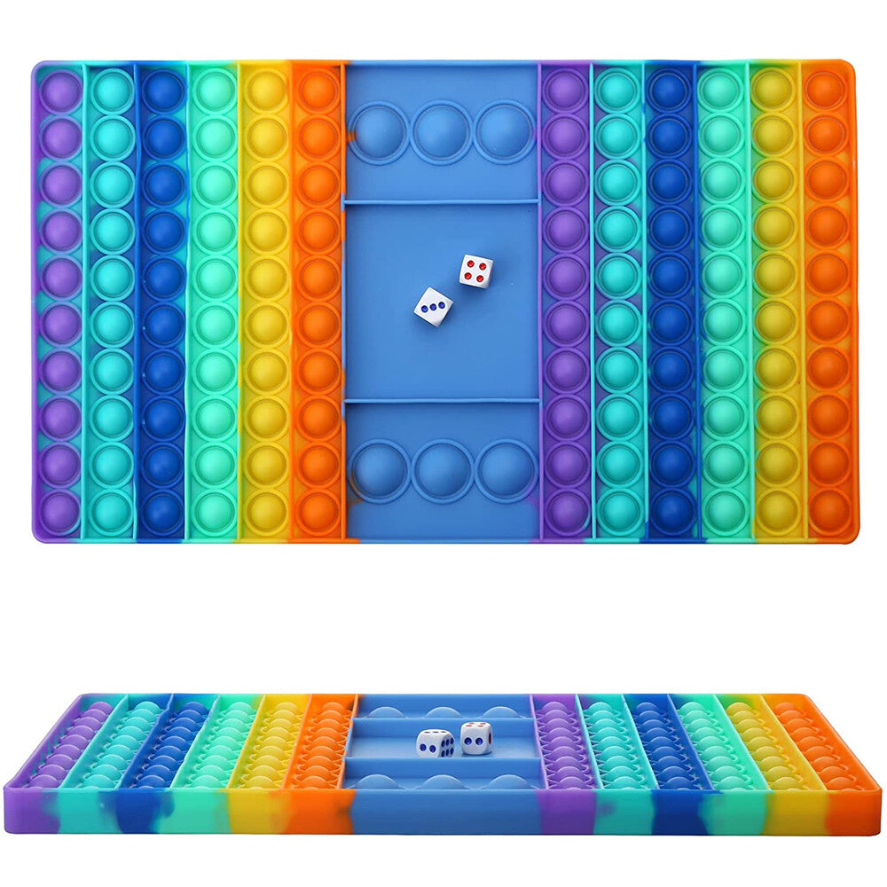 Rainbow Chess Board Toy Big Size Fidget Dice Pop Push It Bubble Sensory Games US