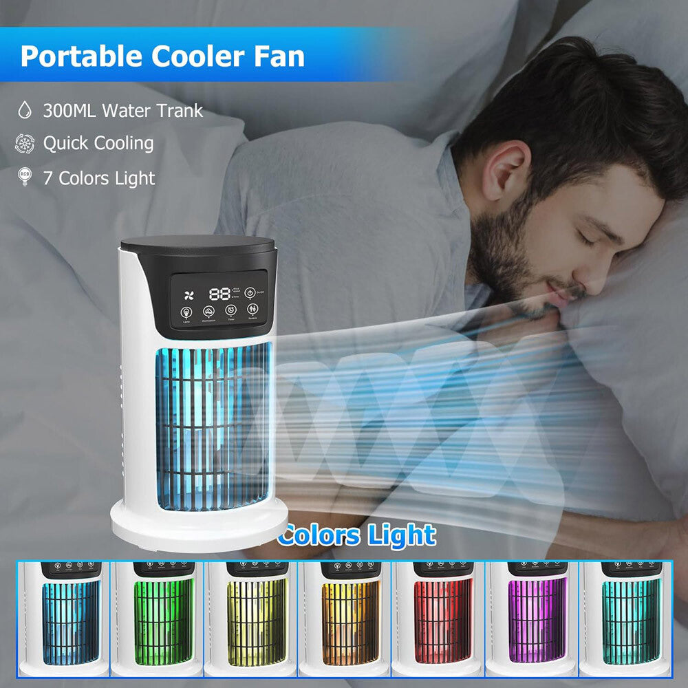 Humidifier Portable Air Cooler Fan LED Mini AC Air Conditioner Personal Cooling