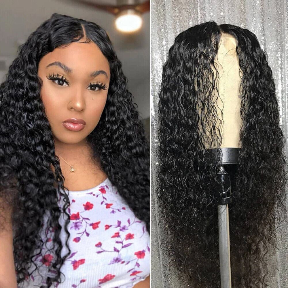 AA Hair Front Wig Womens Brazilian Human Long Curly Lace Wavy Hair Wigs US 2024