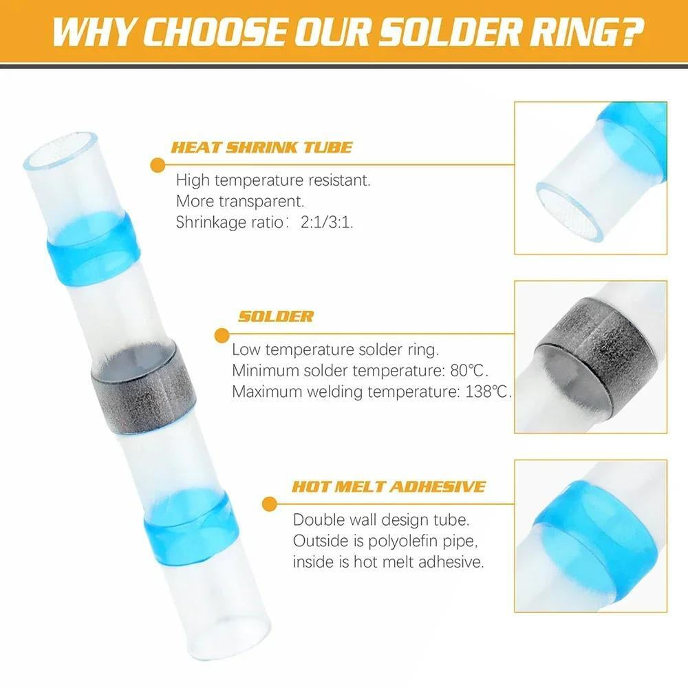 500X Heat Shrink Waterproof Solder Seal Sleeve Wire Butt Connectors Terminal Kit